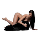 Frisky Mount Me Inflatable Sex Position Pillow Black in use, showcasing comfort and support for intimate moments.