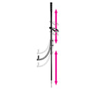 Image of LoveBotz Pleasure Pole Manual Sex Machine Black showing adjustable height and spring-loaded design.