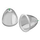Size Matters Breast Cupping System Clear, featuring two large clear cups and a trigger-style hand pump for control.