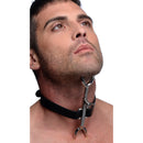 Strict Leather Heretics Fork Posture Collar Black worn by a man, emphasizing posture training with a sleek collar.