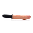 Master Series Onslaught 13 Mode XL Vibrating Dildo Thruster with realistic veined shaft and grip handle.