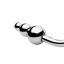 Master Series Beaded Stainless Steel Anal Hook Grey with three stimulating balls for enhanced pleasure.