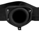 Master Series Pumper Inflatable Hollow Strap On Black adjustment interface with a smooth black silicone finish.