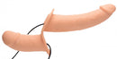 Strap U Power Pegger Silicone Vibrating Double Dildo Harness for dual stimulation and shared pleasure.