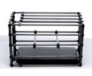 Master Series Kennel Adjustable Puppy Cage with Padded Board with removable padded board and metal enclosure.