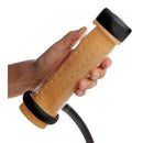 LoveBotz Milker Cylinder with Textured Sleeve Flesh held in hand, showcasing its textured design and functional elements.
