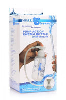 Clean Stream Pump Action Enema Bottle with Nozzle 300 ml packaging showcasing the pump action and attached nozzle.
