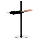 Master Series Dicktator Extreme Sex Machine Black with adjustable steel stand for hands-free thrusting.