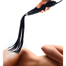 Image of Zeus Extreme Twilight Flogger Silicone eStim Attachment in use, showcasing its electric stimulation features.