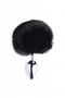 Tailz Oynx Bunny Tail Anal Plug with black faux fur and smooth metal base, ideal for teasing and comfortable insertion.