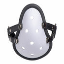 Master Series Musk Athletic Cup Muzzle White featuring a silicone-lined cup and adjustable PU leather straps.