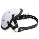 Master Series Musk Athletic Cup Muzzle White with silicone lining and adjustable black leather straps.