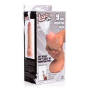 Loadz 9 Inch Realistic Dual Density Squirting Dildo Flesh packaging showcasing realistic design and squirting feature.