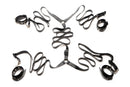 Strict Leather Bed Restraint Kit Black featuring leather cuffs and adjustable straps for bondage play.