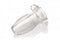Master Series Clear Hollow Anal Plug for beginners, featuring a peephole for visibility and liquid play.