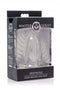 Master Series Peephole Clear Hollow Anal Plug packaging showcasing the product for anal beginners.