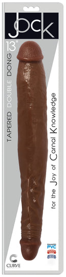JOCK 13 Inch Tapered Double Dong Brown with realistic detailing for versatile pleasure.