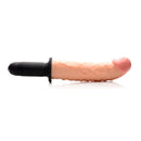 The Curved Dicktator 13 Mode Vibrating Giant Dildo Flesh showing realistic detail and curved design for pleasure.