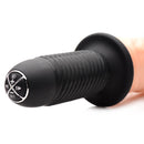The Curved Dicktator 13 Mode Vibrating Giant Dildo Flesh with textured shaft and control panel.