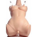 Size Matters Clit and Nipple Cylinders Set of 3 Clear displayed on a model showcasing suction use.