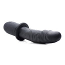 Power Pounder Vibrating and Thrusting Silicone Dildo Black showcasing its realistic design and texture.
