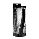 Power Pounder Vibrating and Thrusting Silicone Dildo Black packaging featuring premium silicone design and product details.
