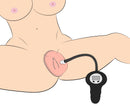Size Matters Small Vaginal 3.8 Inch Pumping Cup Attachment in use with a suction device for enhanced pleasure.