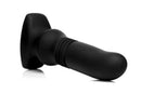 Silicone Vibrating and Thrusting Plug with Remote Control designed for hands-free anal play with bold ripples.