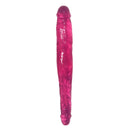 Lollicock Sweet Slim Stick Double Dildo Pink featuring a flexible, candy-pink, semi-translucent shaft.
