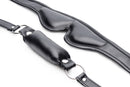 STRICT Padded Blindfold and Gag Set Black features soft padded materials for comfortable sensory play.