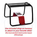 LoveBotz 4 in 1 Banging Bench with Sex Machine Black with removable strap-on harness for dildos.