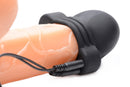Zeus Lightning Hood E-Stim Penis Head Teaser Black connected for electrical stimulation