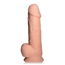 Silexpan Light Silicone Dildo with Balls 8 Inch showcasing realistic design and strong suction cup base.