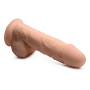 Silexpan Light Silicone Dildo with Balls 8 Inch in light silicone design with defined head and realistic features.