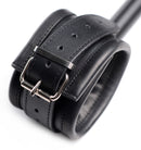 Close-up of adjustable leather cuff for Master Series Deluxe Wrist and Ankle Spreader Bar.