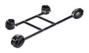 Master Series Deluxe Wrist and Ankle Spreader Bar with luxurious leather cuffs and metal bars for restraint.