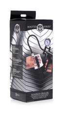 Rosebud Driller Cylinder with Silicone Swirl Insert packaging showcasing anal pumping and stimulation accessory.