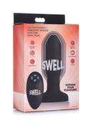 Swell Remote Control Inflatable Vibrating Silicone Anal Plug packaging showcasing features and remote control.