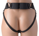 Thinz Londyn Jock Style Strap-on Harness Black showing the back design and adjustable straps.
