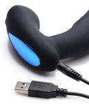 Alpha-Pro 7X P-Thump Tapping Prostate Stimulator Black close-up with USB charging port