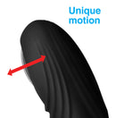 Alpha-Pro 7X P-Thump Tapping Prostate Stimulator Black showcasing unique motion and textured design for enhanced pleasure.