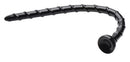 Hosed Swirled 18 Inch Thin Anal Snake Dildo Black showcasing its spiral design and slim profile for deep exploration.