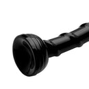 Hosed Swirled 18 Inch Thin Anal Snake Dildo Black showing a close-up of the textured, curved shaft.