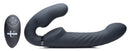 Ergo-Fit Twist Inflatable Vibrating Strapless Strap-On Black with remote control and textured design for enhanced pleasure.