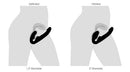 Ergo-Fit Twist Inflatable Vibrating Strapless Strap-On Black inflating from 1.5 inch to 2 inch diameter.