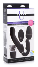 Ergo-Fit Twist Inflatable Vibrating Strapless Strap-On Black packaging featuring product details and images.