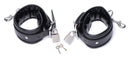 Master Series Squat Anal Impaler with Spreader Bar and Cuffs padded ankle cuffs set with padlocks and keys.
