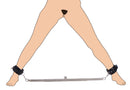 Master Series Squat Anal Impaler with Spreader Bar and Cuffs featuring ankle cuffs and stainless steel spreader.