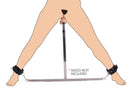 Master Series Squat Anal Impaler with Spreader Bar and Cuffs featuring padded cuffs and stainless steel design.
