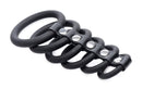 Strict 6 Ring Silicone Chastity Device Black featuring six flexible rings for comfortable chastity play.